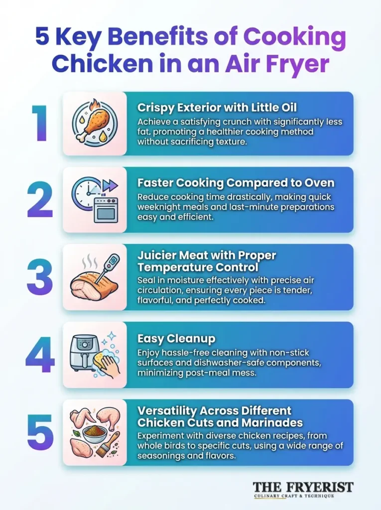 Discover the top five benefits of air-frying chicken and how it makes meals quicker and healthier