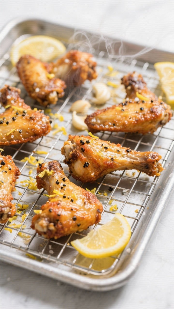 Lemon pepper wingettes on plate