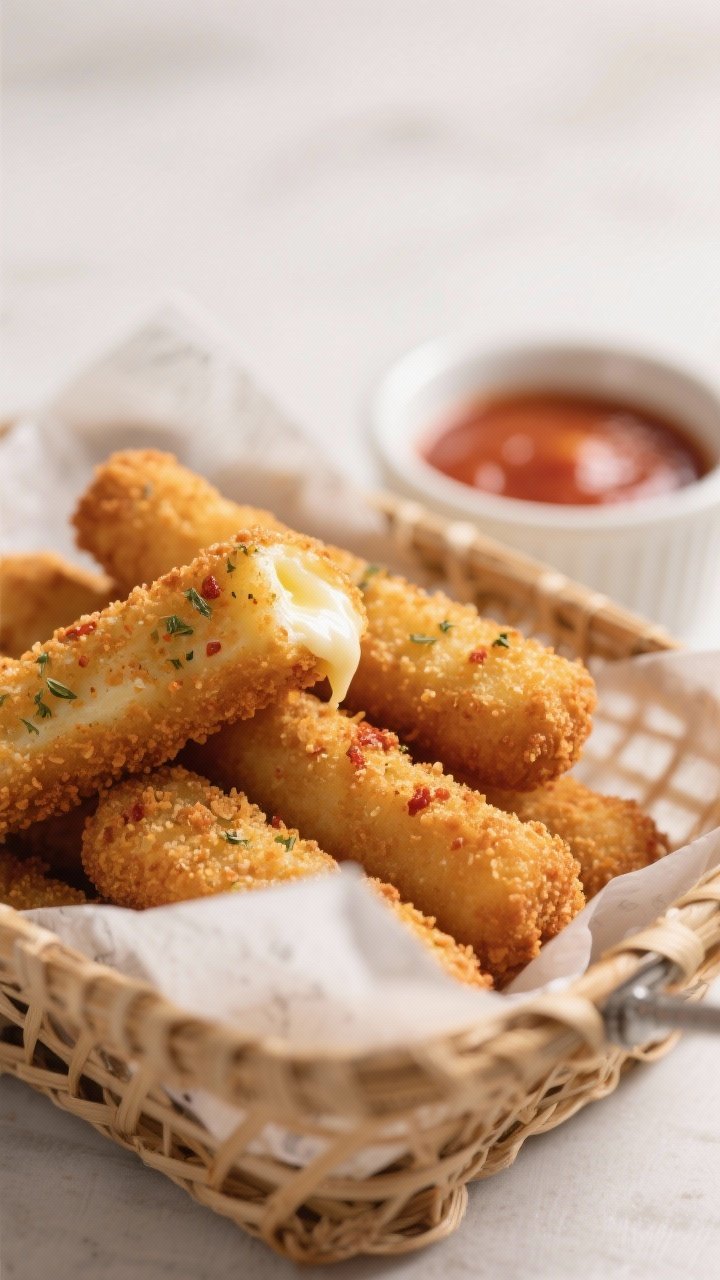 Mozzarella sticks close-up detail