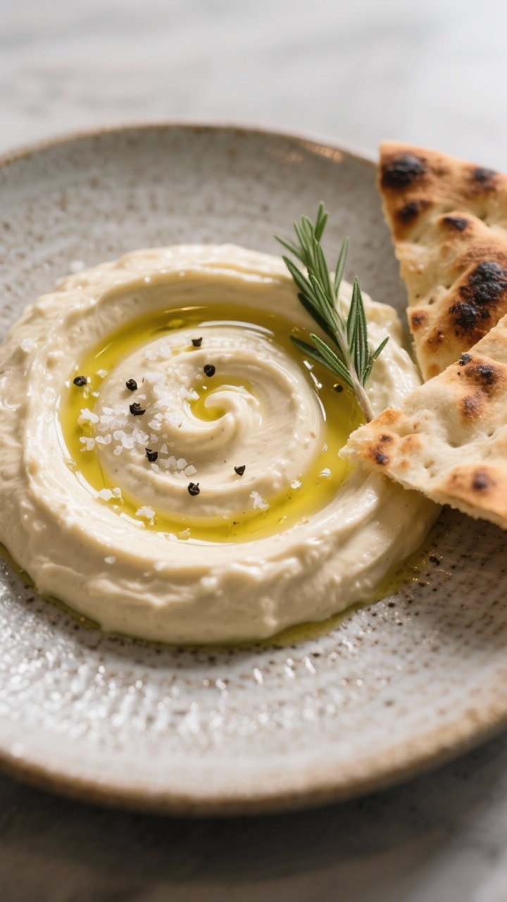 Final dish presentation: Restaurant-quality plating of the dip served warm—cream-smooth surface wi