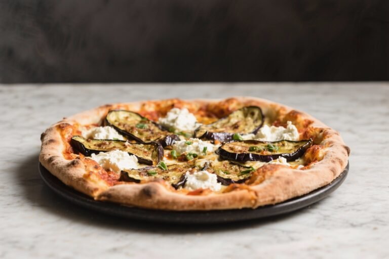 Air Fryer Eggplant and Ricotta Pizza – Crispy, Creamy, and Fast
