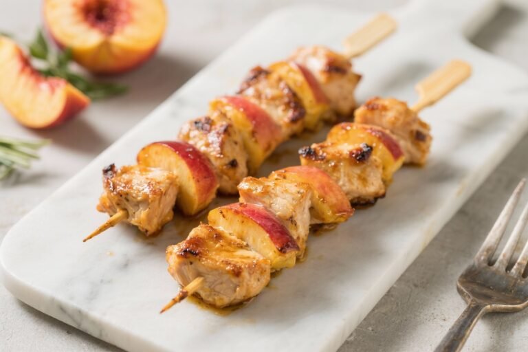 Air Fryer Chicken and Peach Kebabs – Juicy, Sweet, and Perfectly Charred