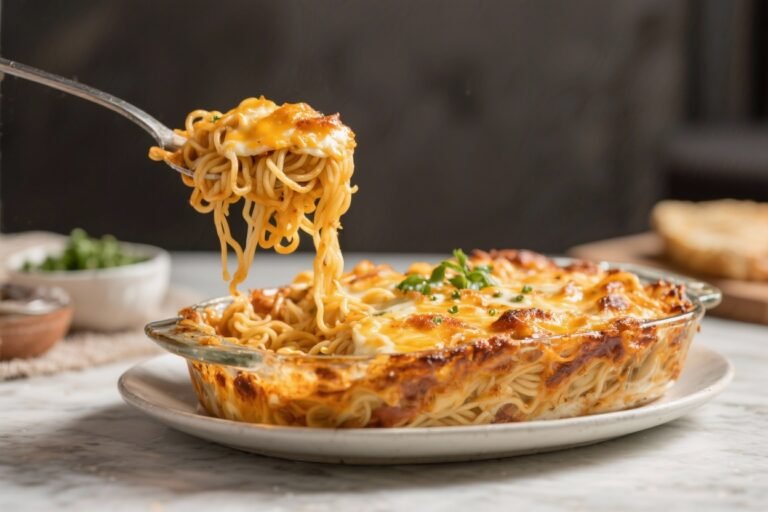 Air Fryer Cheesy Kessler and Noodle Bake – Comfort Food Made Easy