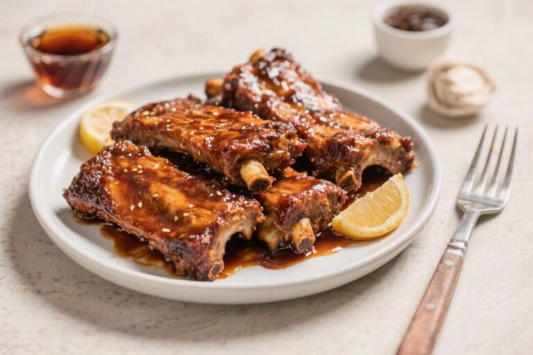 Air Fryer Brandy and Coke Pork Ribs – Sticky, Tender, and Fast