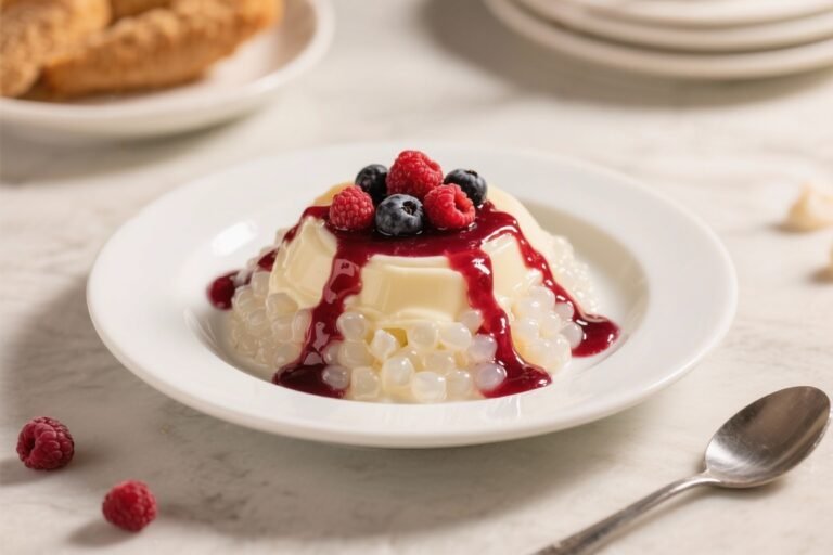 Air Fryer Condensed Milk and Sago Pudding with Berry Sauce – Creamy, Comforting, and Fast