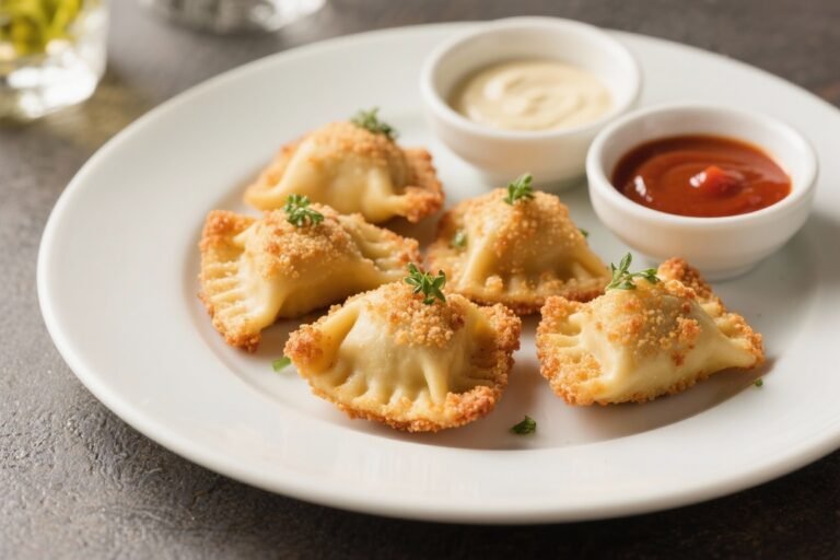 Air Fryer Crumbed Agnolotti with Two Sauces – Crispy, Golden, and Weeknight-Friendly