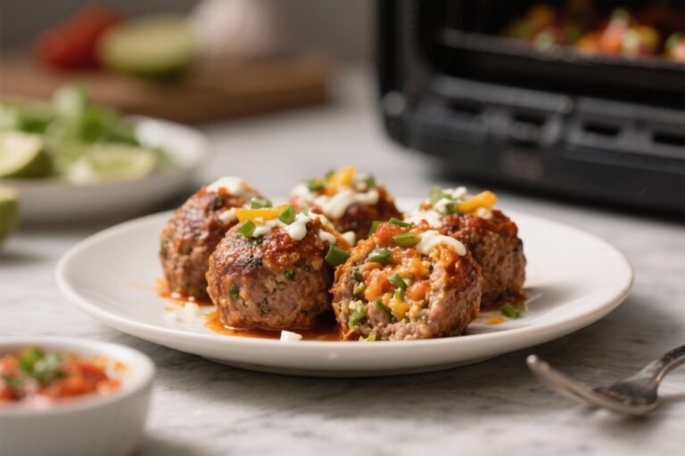 Air Fryer Mexican Stuffed Meatballs – Juicy, Cheesy, and Packed With Flavor