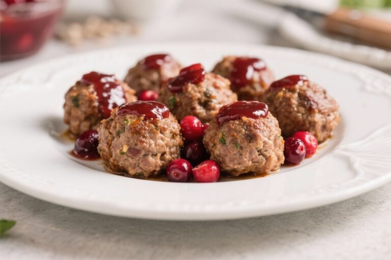 Air Fryer Turkey Meatballs With Cranberry Sauce – Easy, Juicy, and Festive