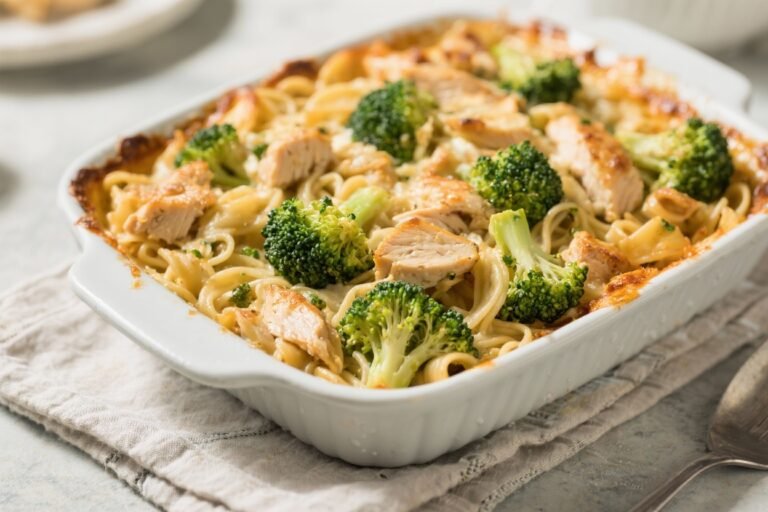 Air Fryer Broccoli, Chicken and Noodle Bake – Cozy Comfort With Crispy Edges