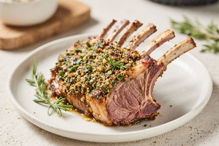 Air Fryer Herb Crusted Rack of Lamb – Tender, Juicy, and Weeknight-Friendly