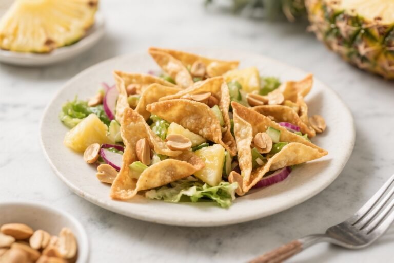 Air Fryer Wonton Crisps With Pineapple and Peanut Salad – Fresh, Crunchy, and Fast