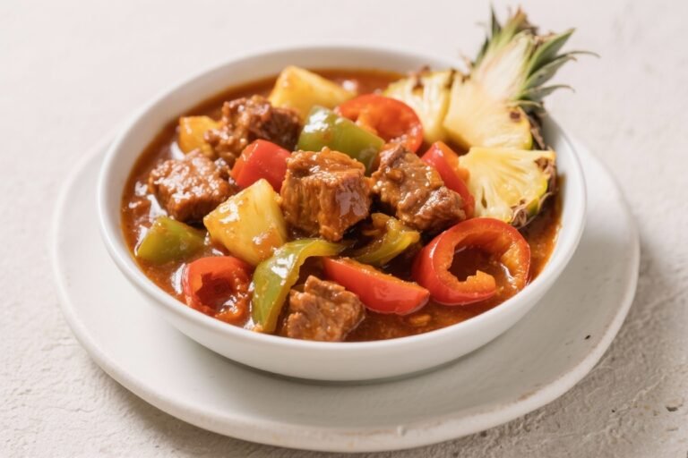 Air Fryer Sweet and Sour Pork Stew With Pineapple and Peppers – A Bright, Comforting Weeknight Favorite