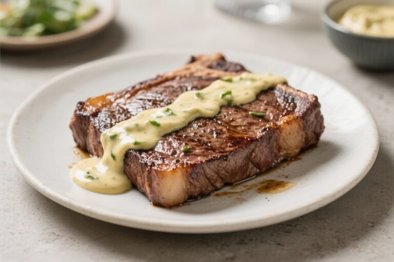 Air Fryer Steaks with Bearnaise Sauce – Juicy, Fast, and Foolproof