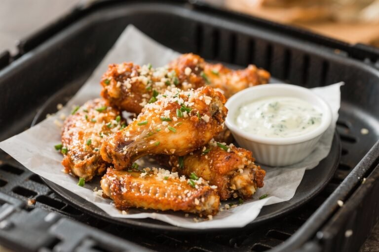 Air Fryer Garlic Parmesan Wings With Ranch Dressing – Crispy, Savory, and Easy