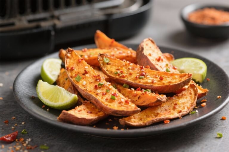 Air Fryer Sweet Potato Wedges With Lime Chilli Salt – Crisp, Zesty, and Ready Fast