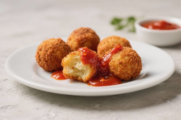 Air Fryer Arancini With Spicy Tomato Sauce – Crispy, Cheesy, and Lighter