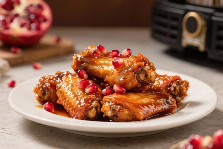Air Fryer Sticky Pomegranate Wings – Crispy, Sweet, and Tangy