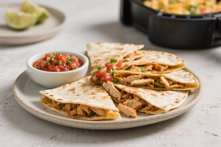 Air Fryer Chicken Quesadillas with Salsa – Crispy, Cheesy, and Fast