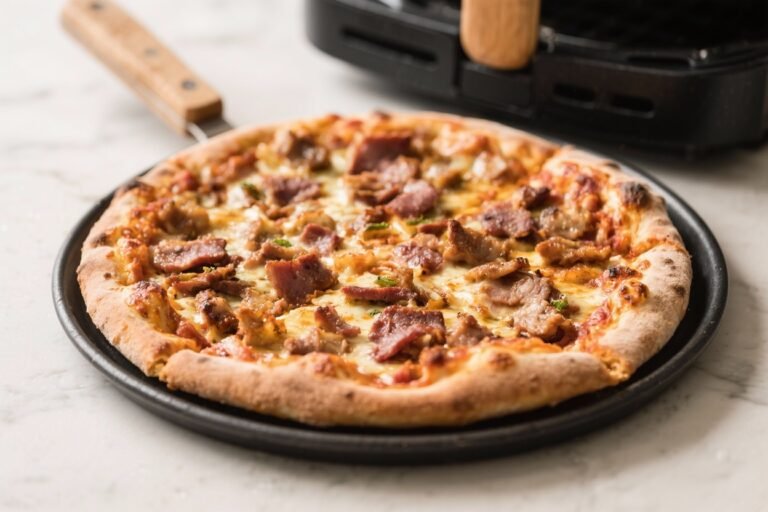 Air Fryer 3-Meat Pizza – Fast, Crispy, and Flavor-Packed
