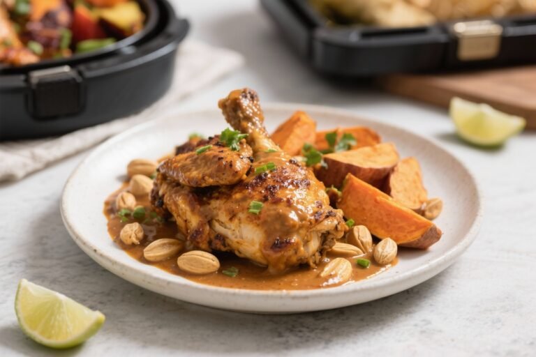 Air Fryer West African Chicken With Sweet Potato and Peanut Sauce – A Cozy, Flavor-Packed Dinner