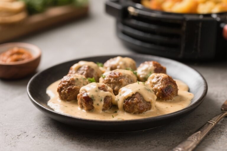 Air Fryer Swedish Meatballs in a Creamy Sauce – Cozy, Comforting, and Quick
