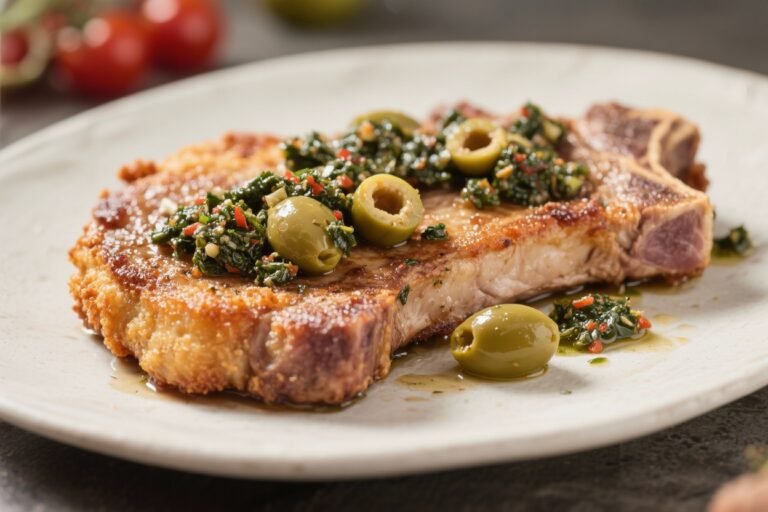 Air Fryer Fried Pork Chops With Olive Tapenade – Crispy, Juicy, and Bright