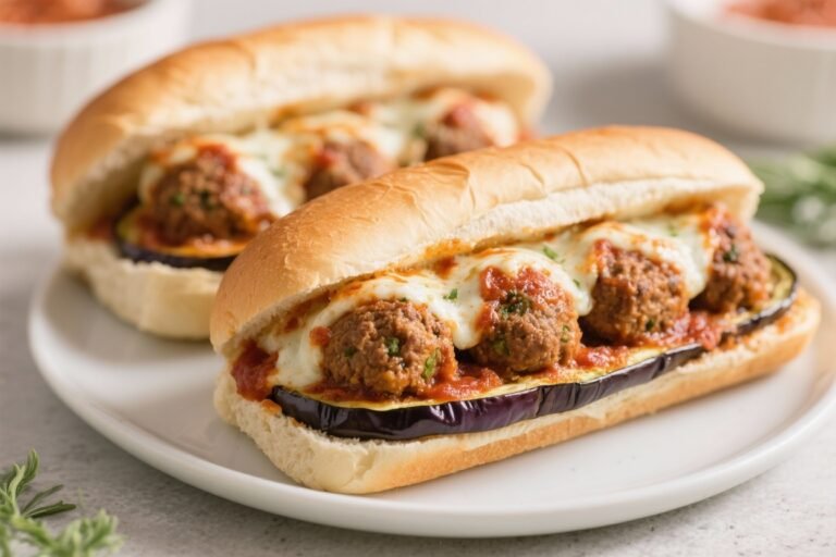 Air Fryer Eggplant Parmigiana ‘Meatball’ Subs – Crispy, Saucy, and Comforting