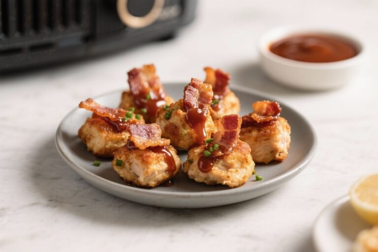 Air Fryer Chicken and Bacon Bites with Barbecue Sauce – Crispy, Savory, and Fast