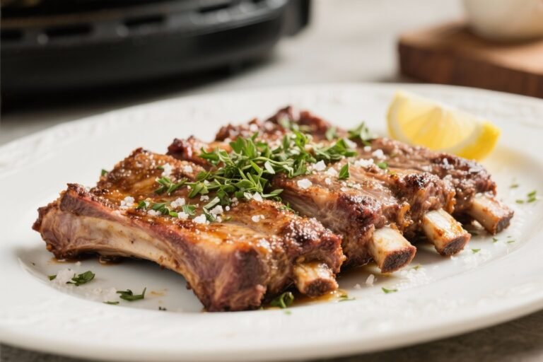 Air Fryer Lamb Ribs With Coriander Salt and Lemon – Crisp, Zesty, and Ready Fast