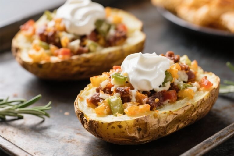 Air Fryer Loaded Potato Skins With Sour Cream – Crispy, Cheesy, and Fast