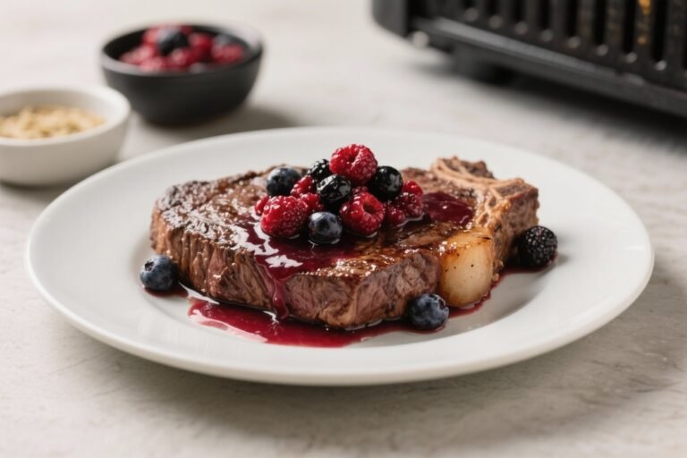 Air Fryer Venison Steaks with Berry Sauce – Tender, Fast, and Flavorful