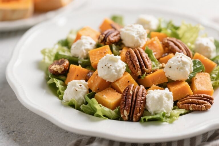 Air Fryer Butternut Salad With Cream Cheese Balls and Pecan Nuts — A Cozy, Crunchy Side