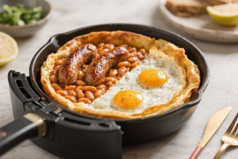 Air Fryer All-In-One Breakfast With Boerewors and Baked Beans – A Hearty, Easy Start to Your Day