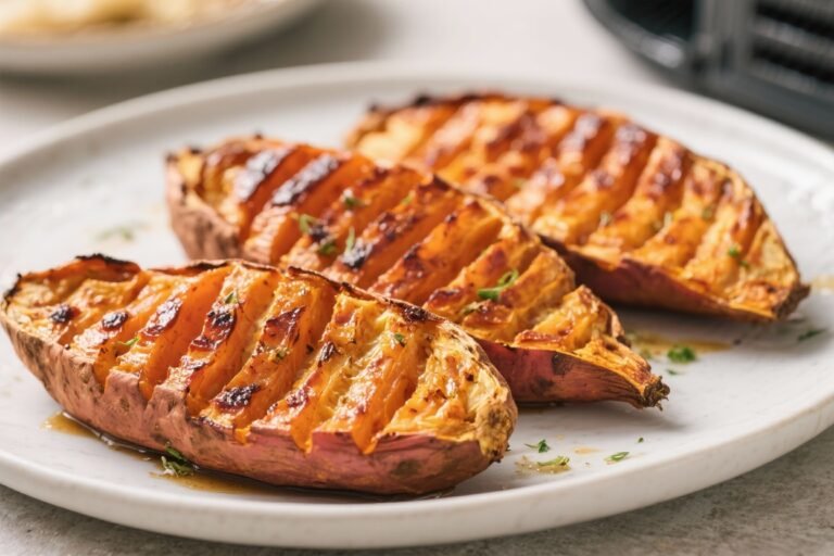 Air Fryer Hasselback Sweet Potatoes – Crispy Edges, Tender Centers