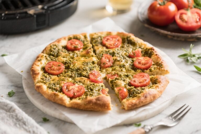 Air Fryer Tomato Pesto Focaccia – Crispy, Chewy, and Ready Fast