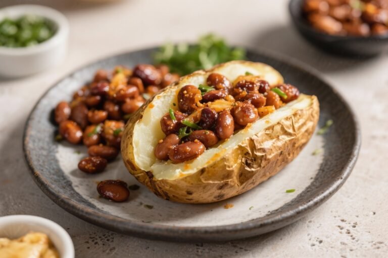 Air Fryer Best Dressed Jacket Potatoes With Baked Barbecue Beans – Crispy, Cozy, and Comforting