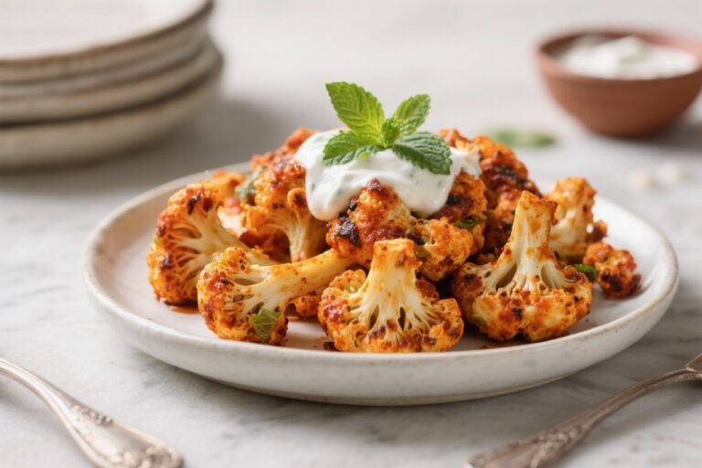 Air Fryer Tandoori Cauliflower With Mint Yogurt – Crispy, Spiced, and Ready Fast