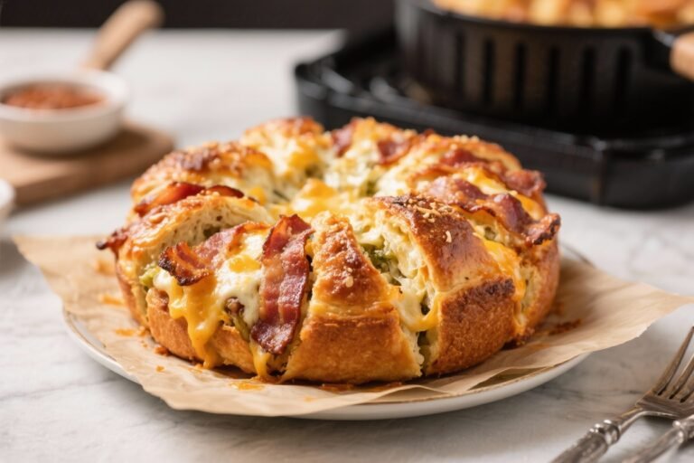 Air Fryer Cheesy Bacon Pull-Apart – Crispy, Gooey, and Ready Fast