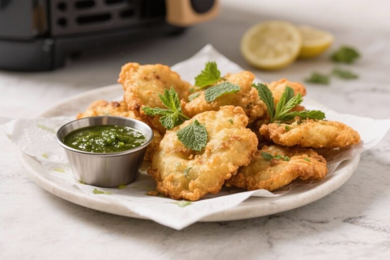 Air Fryer Pakoras With Mint Chutney – Crispy, Light, And Flavor-Packed