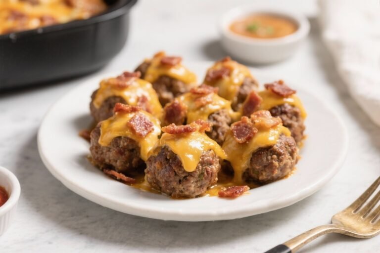 Air Fryer Cheese and Bacon Meatballs – Crispy, Juicy, and Easy