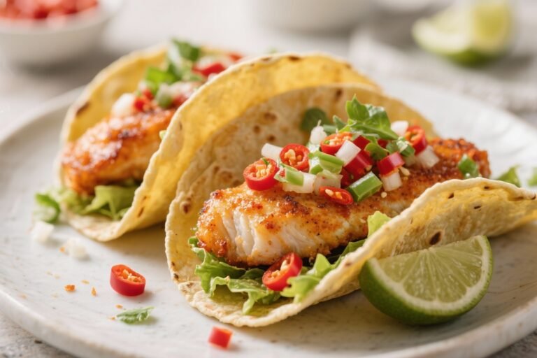 Air Fryer Spicy Fish Tacos – Fast, Fresh, and Full of Flavor