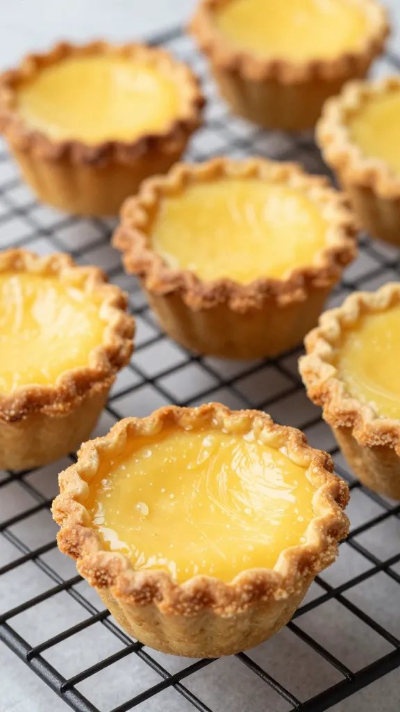 bacon-cheddar mini quiche on cooling rack, tight crop