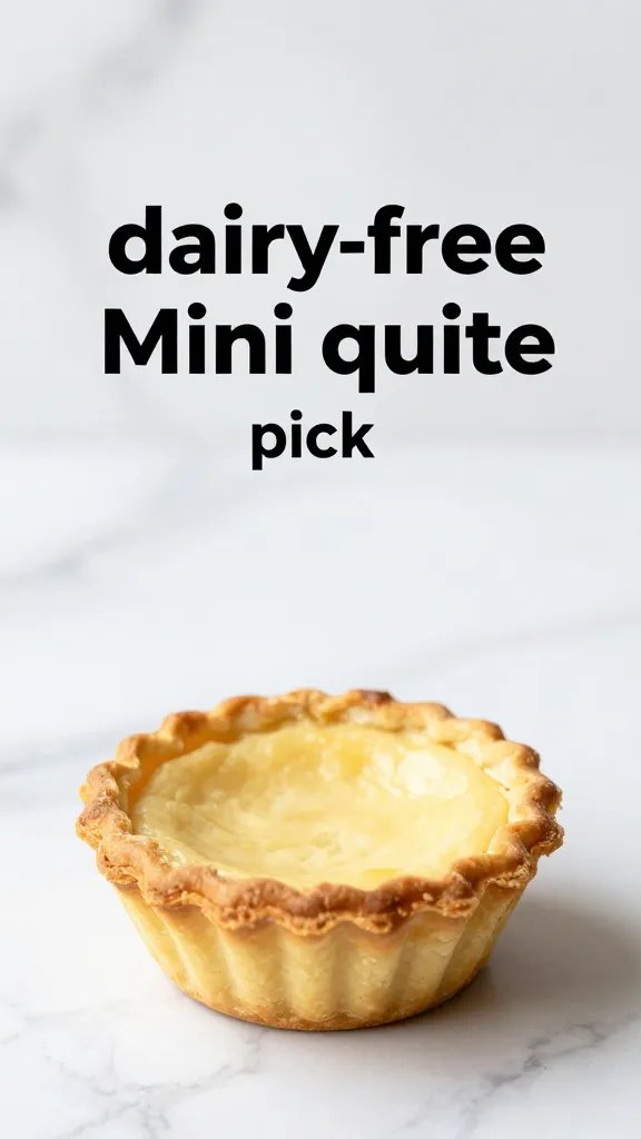 dairy-free mini quiche labeled pick, marble backdrop