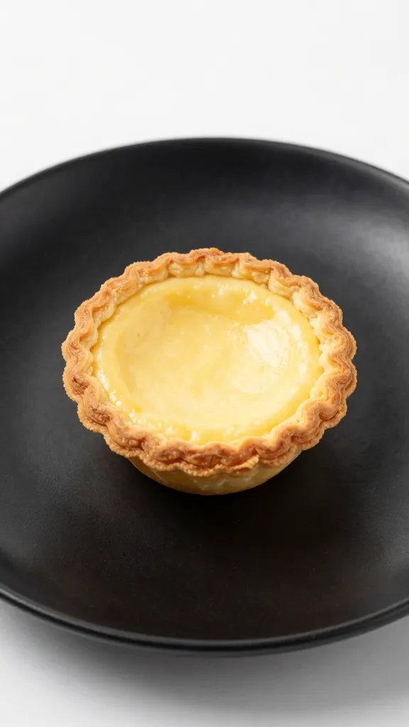 single crustless mini quiche on matte black plate