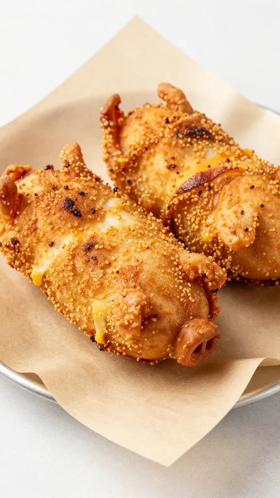 air-fried pig in a blanket on parchment square