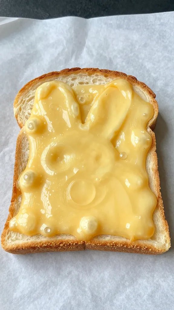 golden, bubbly cheese bunny toast on parchment