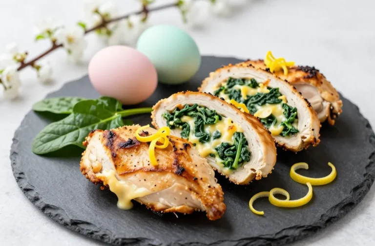 Crispy, Juicy Air Fryer Easter Stuffed Chicken Breast (Spinach & Cheese)