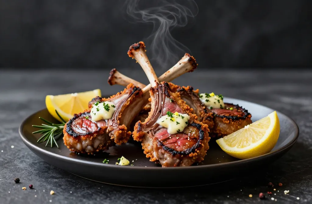 Crispy Air Fryer Easter Lamb Chops with Garlic Herb Butter