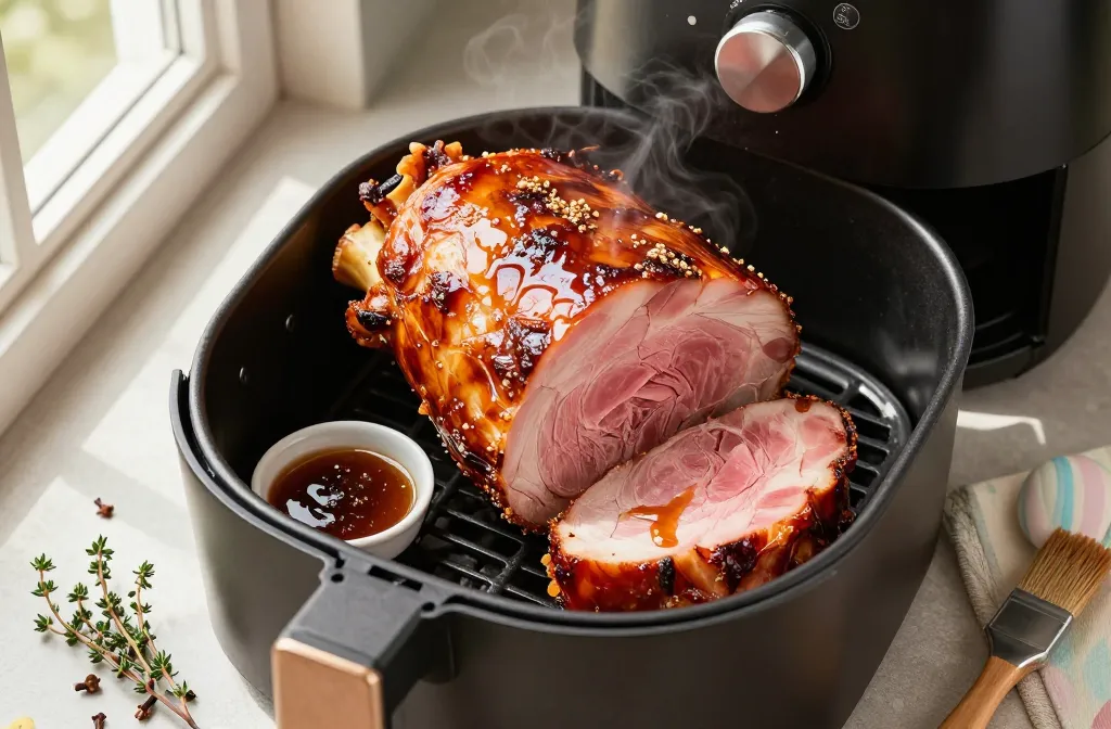 Air Fryer Easter Ham with Brown Sugar Mustard Glaze Tonight