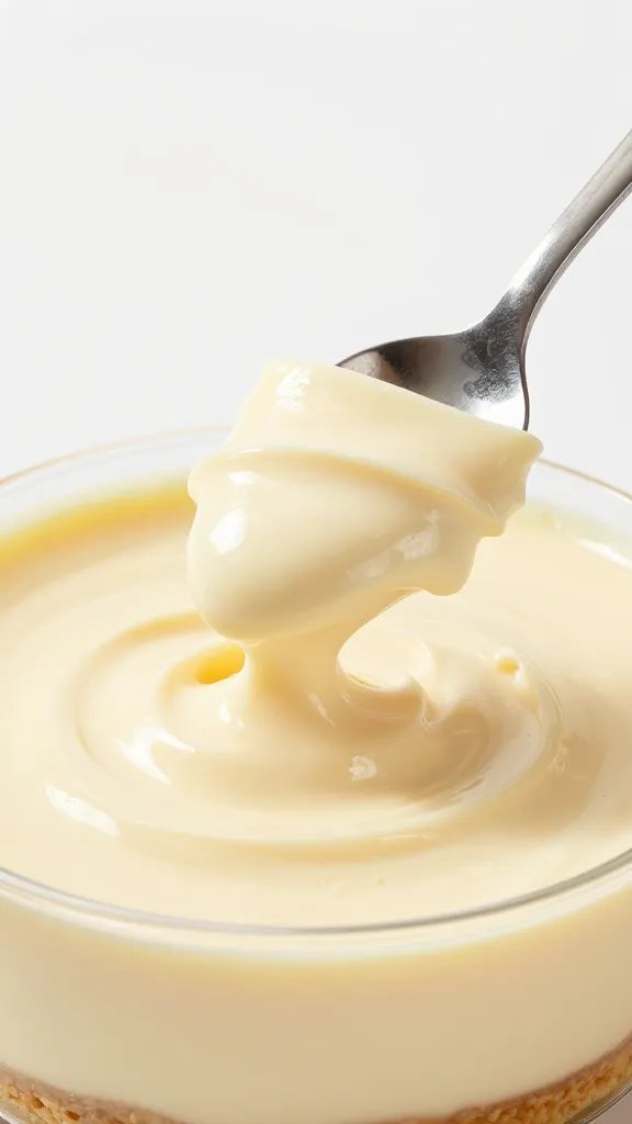 spoon scooping silky cheesecake dip, studio lighting